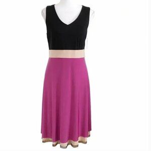 MARIE SAINT PIERRE COLLAB SLEEVELESS COLORBLOCK FLOWY A-LINE DRESS - XS